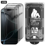 Lot de 3 films en verre trempé anti-poussière, incurvés 3D, de confidentialité, électrolytiques et antidéflagrants, faciles à installer, pour iPhone 17 Pro Max, iPhone 17 Pro, iPhone 17, iPhone Air, iPhone 16 Pro Max, iPhone 16 Pro, iPhone 16