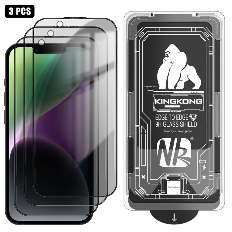 Lot de 3 films en verre trempé anti-poussière, incurvés 3D, de confidentialité, électrolytiques et antidéflagrants, faciles à installer, pour iPhone 17 Pro Max, iPhone 17 Pro, iPhone 17, iPhone Air, iPhone 16 Pro Max, iPhone 16 Pro, iPhone 16