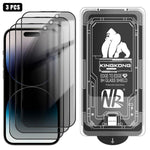 Lot de 3 films en verre trempé anti-poussière, incurvés 3D, de confidentialité, électrolytiques et antidéflagrants, faciles à installer, pour iPhone 17 Pro Max, iPhone 17 Pro, iPhone 17, iPhone Air, iPhone 16 Pro Max, iPhone 16 Pro, iPhone 16