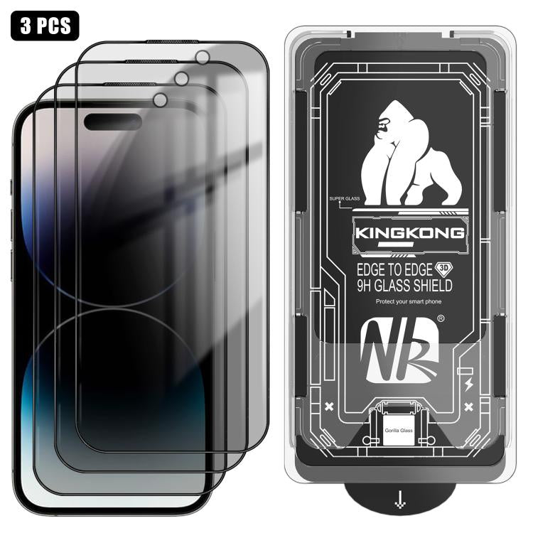 Lot de 3 films en verre trempé anti-poussière, incurvés 3D, de confidentialité, électrolytiques et antidéflagrants, faciles à installer, pour iPhone 17 Pro Max, iPhone 17 Pro, iPhone 17, iPhone Air, iPhone 16 Pro Max, iPhone 16 Pro, iPhone 16
