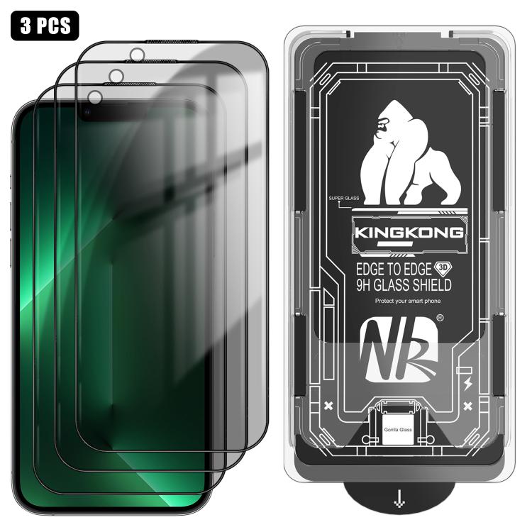 Lot de 3 films en verre trempé anti-poussière, incurvés 3D, de confidentialité, électrolytiques et antidéflagrants, faciles à installer, pour iPhone 17 Pro Max, iPhone 17 Pro, iPhone 17, iPhone Air, iPhone 16 Pro Max, iPhone 16 Pro, iPhone 16