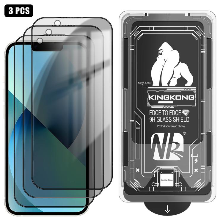 Lot de 3 films en verre trempé anti-poussière, incurvés 3D, de confidentialité, électrolytiques et antidéflagrants, faciles à installer, pour iPhone 17 Pro Max, iPhone 17 Pro, iPhone 17, iPhone Air, iPhone 16 Pro Max, iPhone 16 Pro, iPhone 16