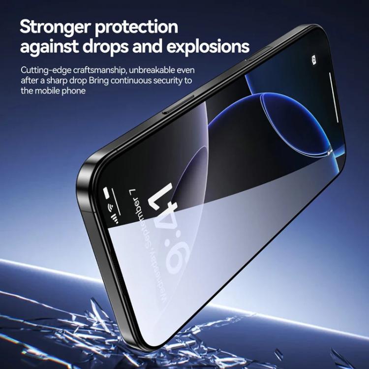 Lot de 3 films en verre trempé anti-poussière, incurvés 3D, de confidentialité, électrolytiques et antidéflagrants, faciles à installer, pour iPhone 17 Pro Max, iPhone 17 Pro, iPhone 17, iPhone Air, iPhone 16 Pro Max, iPhone 16 Pro, iPhone 16
