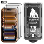 3pcs Film en verre trempé HD électroplaqué anti-explosion avec bord incurvé 3D, installation facile, boîte sans poussière, pour iPhone 17 Pro Max, iPhone 17 Pro, iPhone 17, iPhone Air, iPhone 16 Pro Max, iPhone 16 Pro, iPhone 16, iPhone 15 Pro Max