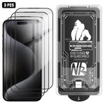 3pcs Film en verre trempé HD électroplaqué anti-explosion avec bord incurvé 3D, installation facile, boîte sans poussière, pour iPhone 17 Pro Max, iPhone 17 Pro, iPhone 17, iPhone Air, iPhone 16 Pro Max, iPhone 16 Pro, iPhone 16, iPhone 15 Pro Max