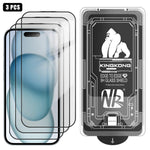 3pcs Film en verre trempé HD électroplaqué anti-explosion avec bord incurvé 3D, installation facile, boîte sans poussière, pour iPhone 17 Pro Max, iPhone 17 Pro, iPhone 17, iPhone Air, iPhone 16 Pro Max, iPhone 16 Pro, iPhone 16, iPhone 15 Pro Max