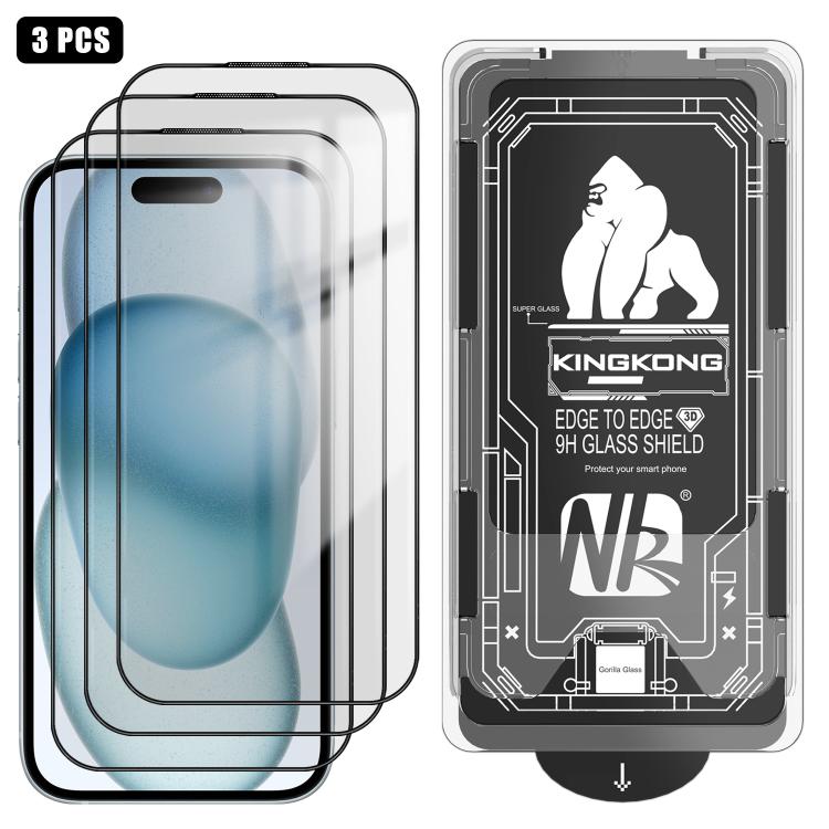 3pcs Film en verre trempé HD électroplaqué anti-explosion avec bord incurvé 3D, installation facile, boîte sans poussière, pour iPhone 17 Pro Max, iPhone 17 Pro, iPhone 17, iPhone Air, iPhone 16 Pro Max, iPhone 16 Pro, iPhone 16, iPhone 15 Pro Max