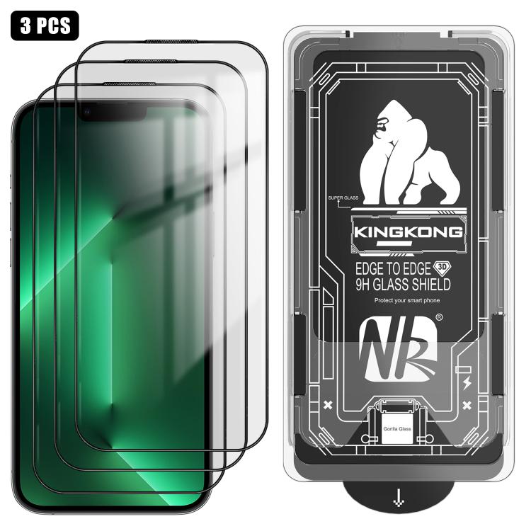 3pcs Film en verre trempé HD électroplaqué anti-explosion avec bord incurvé 3D, installation facile, boîte sans poussière, pour iPhone 17 Pro Max, iPhone 17 Pro, iPhone 17, iPhone Air, iPhone 16 Pro Max, iPhone 16 Pro, iPhone 16, iPhone 15 Pro Max