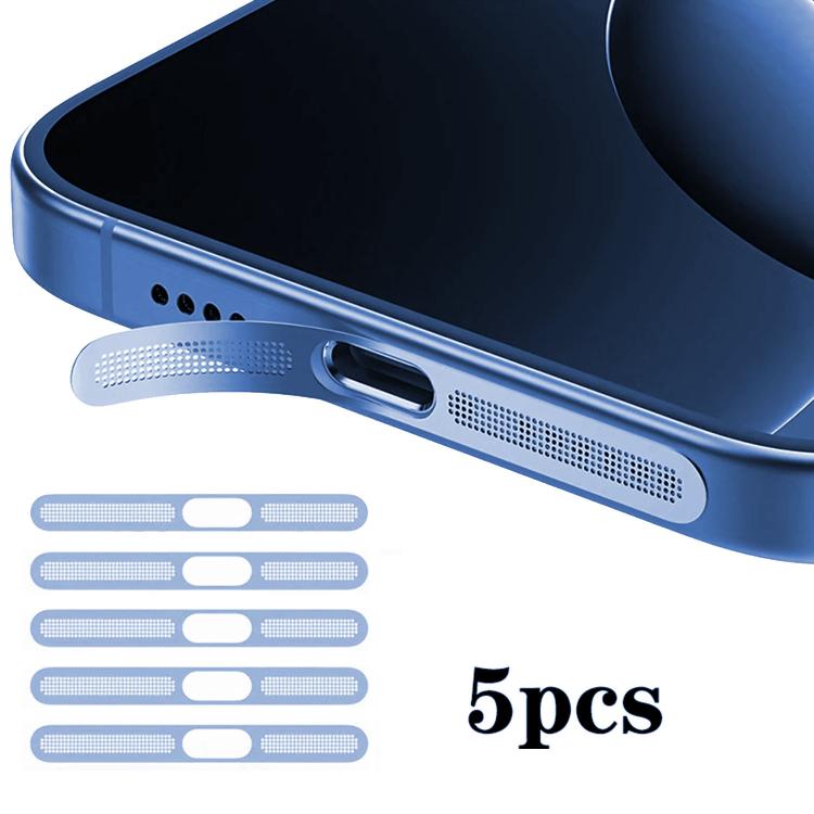 Cache anti-poussière intégré métallique haute densité pour haut-parleur, 5 pièces, pour iPhone 17