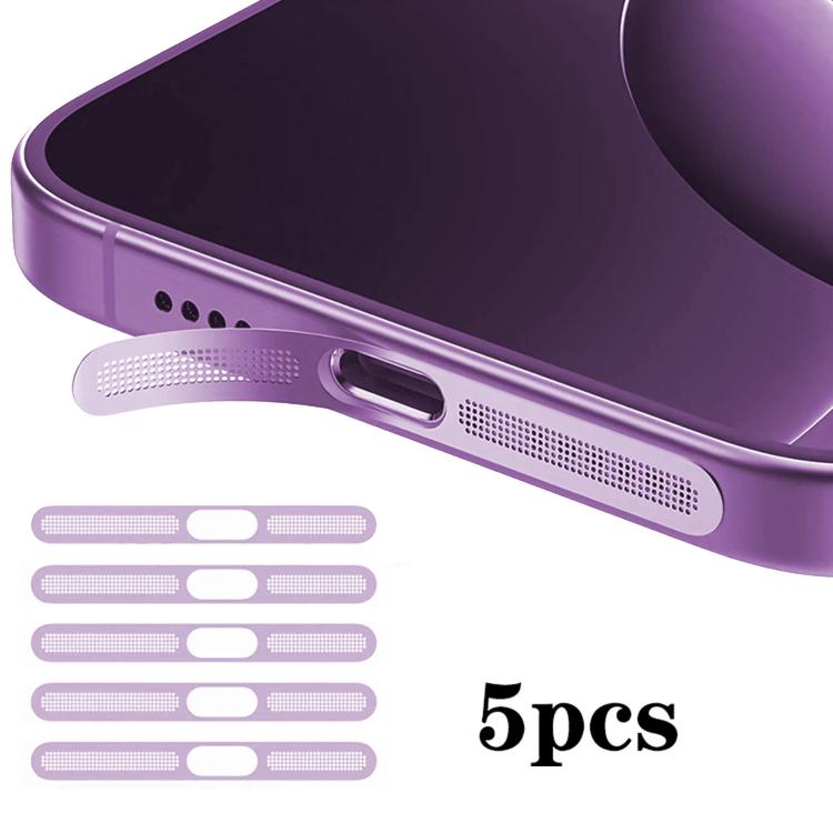Cache anti-poussière intégré métallique haute densité pour haut-parleur, 5 pièces, pour iPhone 17