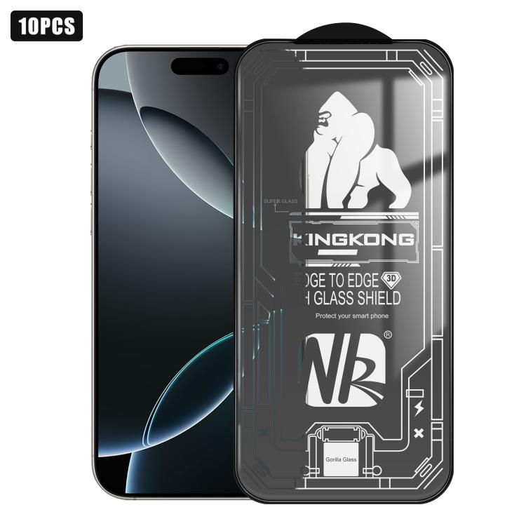 10pcs Film en verre trempé HD électroplaqué anti-explosion résistant aux rayures à grand bord arc 3D, plein écran, pour iPhone 17 Pro Max, pour iPhone 17 Pro, pour iPhone 17, pour iPhone Air, pour iPhone 16 Pro Max, pour iPhone 16 Pro, pour iPhone 16