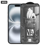 10pcs Film en verre trempé HD électroplaqué anti-explosion résistant aux rayures à grand bord arc 3D, plein écran, pour iPhone 17 Pro Max, pour iPhone 17 Pro, pour iPhone 17, pour iPhone Air, pour iPhone 16 Pro Max, pour iPhone 16 Pro, pour iPhone 16