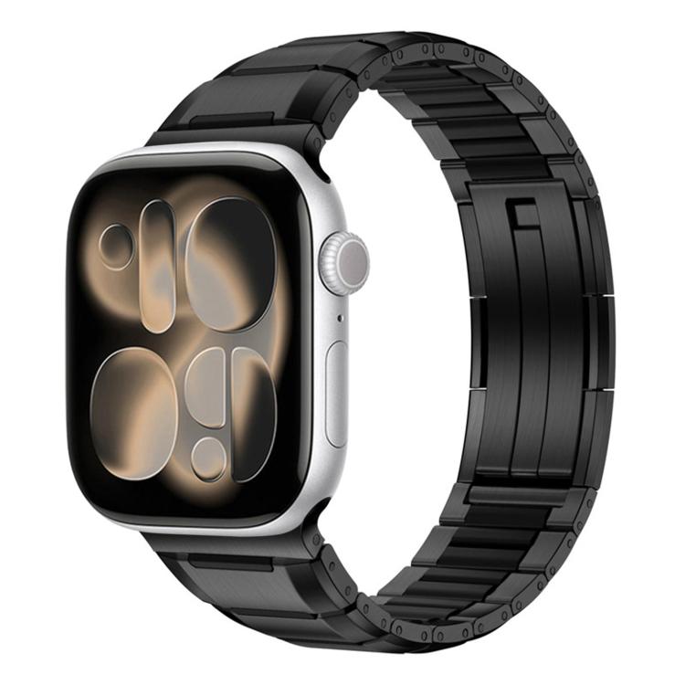 Bracelet de montre en acier inoxydable incrusté de caoutchouc multi-facettes, pour Apple Watch 46mm / 49mm / 45mm / 44mm, pour Apple Watch 42mm / 41mm / 40mm / 38mm