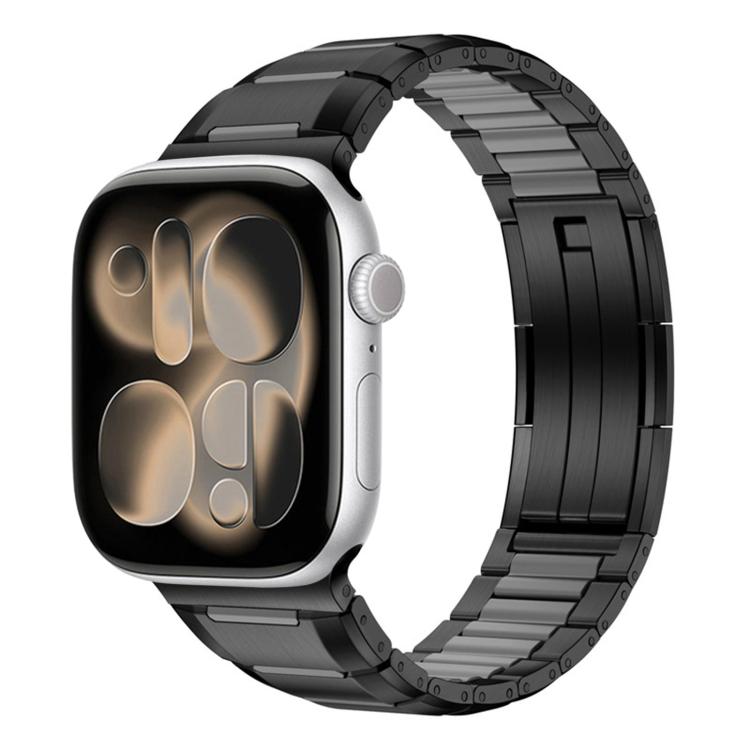 Bracelet de montre en acier inoxydable incrusté de caoutchouc multi-facettes, pour Apple Watch 46mm / 49mm / 45mm / 44mm, pour Apple Watch 42mm / 41mm / 40mm / 38mm