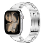 Bracelet de montre en acier inoxydable incrusté de caoutchouc multi-facettes, pour Apple Watch 46mm / 49mm / 45mm / 44mm, pour Apple Watch 42mm / 41mm / 40mm / 38mm