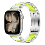 Bracelet de montre en acier inoxydable incrusté de caoutchouc multi-facettes, pour Apple Watch 46mm / 49mm / 45mm / 44mm, pour Apple Watch 42mm / 41mm / 40mm / 38mm