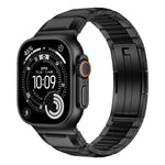 Bracelet de montre en acier inoxydable incrusté de caoutchouc multi-facettes, pour Apple Watch 46mm / 49mm / 45mm / 44mm, pour Apple Watch 42mm / 41mm / 40mm / 38mm