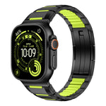 Bracelet de montre en acier inoxydable incrusté de caoutchouc multi-facettes, pour Apple Watch 46mm / 49mm / 45mm / 44mm, pour Apple Watch 42mm / 41mm / 40mm / 38mm