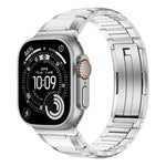 Bracelet de montre en acier inoxydable incrusté de caoutchouc multi-facettes, pour Apple Watch 46mm / 49mm / 45mm / 44mm, pour Apple Watch 42mm / 41mm / 40mm / 38mm