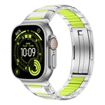 Bracelet de montre en acier inoxydable incrusté de caoutchouc multi-facettes, pour Apple Watch 46mm / 49mm / 45mm / 44mm, pour Apple Watch 42mm / 41mm / 40mm / 38mm