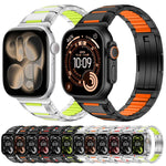 Bracelet de montre en acier inoxydable incrusté de caoutchouc multi-facettes, pour Apple Watch 46mm / 49mm / 45mm / 44mm, pour Apple Watch 42mm / 41mm / 40mm / 38mm