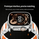 Bracelet de montre en acier inoxydable incrusté de caoutchouc multi-facettes, pour Apple Watch 46mm / 49mm / 45mm / 44mm, pour Apple Watch 42mm / 41mm / 40mm / 38mm