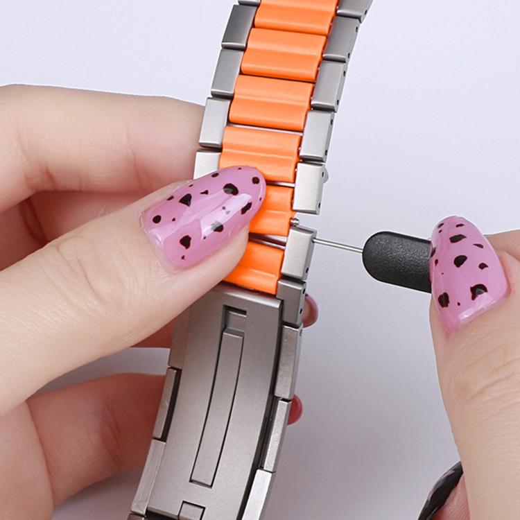 Bracelet de montre en acier inoxydable incrusté de caoutchouc multi-facettes, pour Apple Watch 46mm / 49mm / 45mm / 44mm, pour Apple Watch 42mm / 41mm / 40mm / 38mm