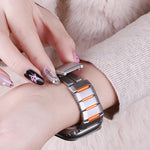 Bracelet de montre en acier inoxydable incrusté de caoutchouc multi-facettes, pour Apple Watch 46mm / 49mm / 45mm / 44mm, pour Apple Watch 42mm / 41mm / 40mm / 38mm