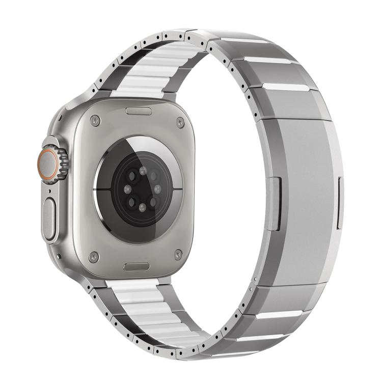Bracelet de montre en acier inoxydable bicolore à dégagement rapide incurvé, pour Apple Watch 49 mm / 46 mm / 45 mm / 44 mm, pour Apple Watch 42 mm / 41 mm / 40 mm / 38 mm