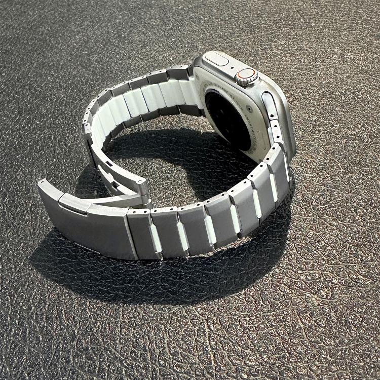 Bracelet de montre en acier inoxydable bicolore à dégagement rapide incurvé, pour Apple Watch 49 mm / 46 mm / 45 mm / 44 mm, pour Apple Watch 42 mm / 41 mm / 40 mm / 38 mm