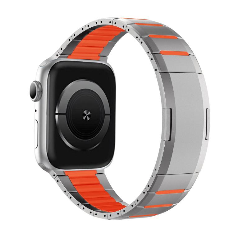 Bracelet de montre en acier inoxydable bicolore à dégagement rapide incurvé, pour Apple Watch 49 mm / 46 mm / 45 mm / 44 mm, pour Apple Watch 42 mm / 41 mm / 40 mm / 38 mm