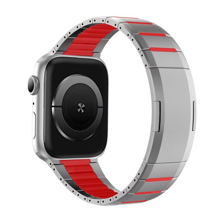 Bracelet de montre en acier inoxydable bicolore à dégagement rapide incurvé, pour Apple Watch 49 mm / 46 mm / 45 mm / 44 mm, pour Apple Watch 42 mm / 41 mm / 40 mm / 38 mm