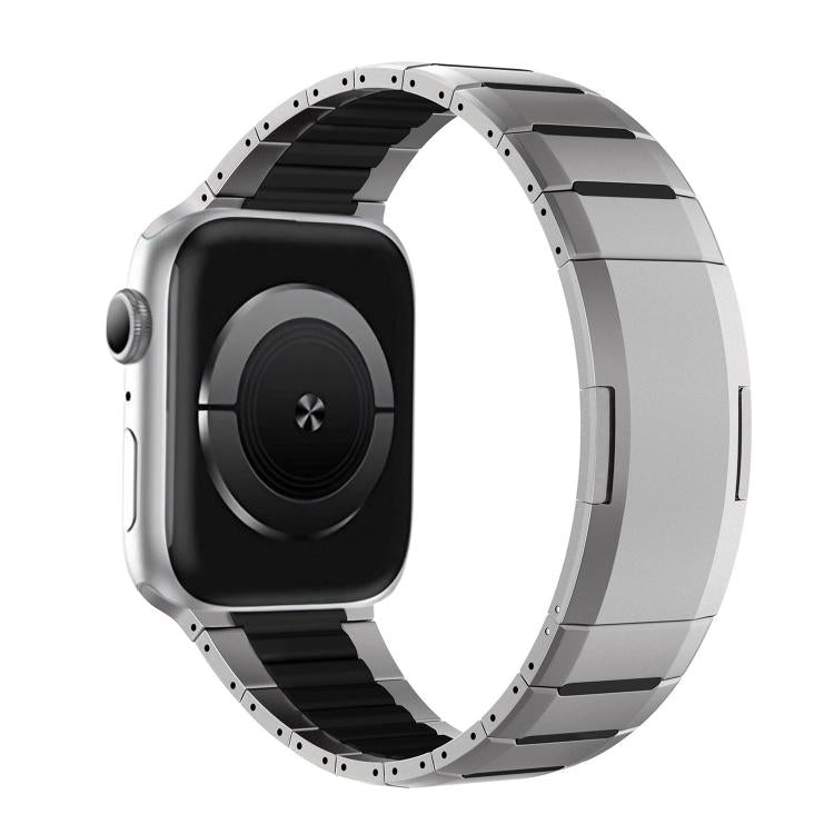 Bracelet de montre en acier inoxydable bicolore à dégagement rapide incurvé, pour Apple Watch 49 mm / 46 mm / 45 mm / 44 mm, pour Apple Watch 42 mm / 41 mm / 40 mm / 38 mm