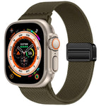 Bracelet de montre en nylon élastique à double boucle magnétique, pour Apple Watch 49mm / 46mm / 45mm / 44mm, pour Apple Watch 42mm / 41mm / 40mm / 38mm