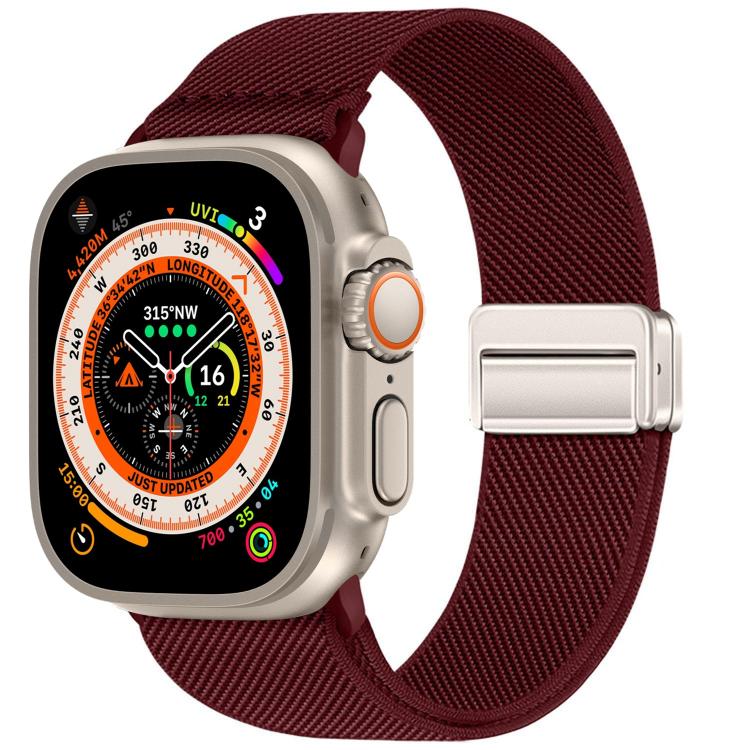 Bracelet de montre en nylon élastique à double boucle magnétique, pour Apple Watch 49mm / 46mm / 45mm / 44mm, pour Apple Watch 42mm / 41mm / 40mm / 38mm