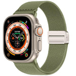 Bracelet de montre en nylon élastique à double boucle magnétique, pour Apple Watch 49mm / 46mm / 45mm / 44mm, pour Apple Watch 42mm / 41mm / 40mm / 38mm