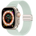 Bracelet de montre en nylon élastique à double boucle magnétique, pour Apple Watch 49mm / 46mm / 45mm / 44mm, pour Apple Watch 42mm / 41mm / 40mm / 38mm