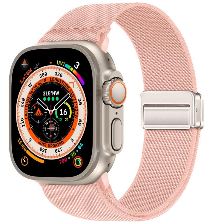 Bracelet de montre en nylon élastique à double boucle magnétique, pour Apple Watch 49mm / 46mm / 45mm / 44mm, pour Apple Watch 42mm / 41mm / 40mm / 38mm