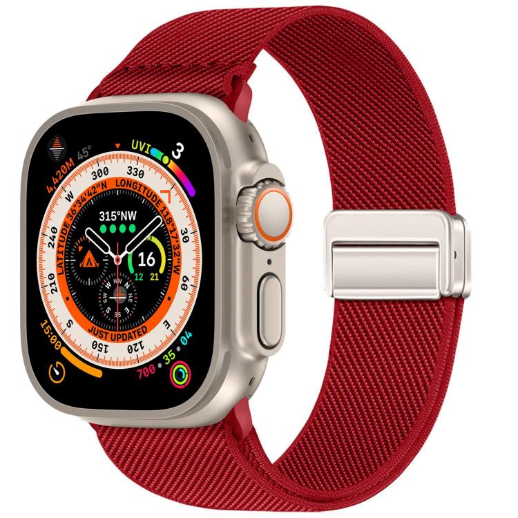Bracelet de montre en nylon élastique à double boucle magnétique, pour Apple Watch 49mm / 46mm / 45mm / 44mm, pour Apple Watch 42mm / 41mm / 40mm / 38mm