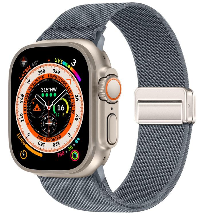 Bracelet de montre en nylon élastique à double boucle magnétique, pour Apple Watch 49mm / 46mm / 45mm / 44mm, pour Apple Watch 42mm / 41mm / 40mm / 38mm