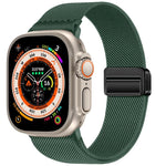 Bracelet de montre en nylon élastique à double boucle magnétique, pour Apple Watch 49mm / 46mm / 45mm / 44mm, pour Apple Watch 42mm / 41mm / 40mm / 38mm