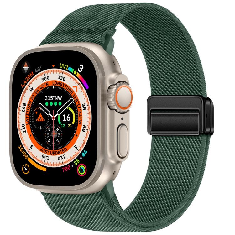Bracelet de montre en nylon élastique à double boucle magnétique, pour Apple Watch 49mm / 46mm / 45mm / 44mm, pour Apple Watch 42mm / 41mm / 40mm / 38mm