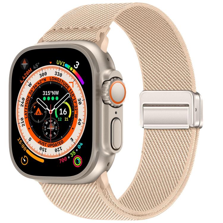 Bracelet de montre en nylon élastique à double boucle magnétique, pour Apple Watch 49mm / 46mm / 45mm / 44mm, pour Apple Watch 42mm / 41mm / 40mm / 38mm
