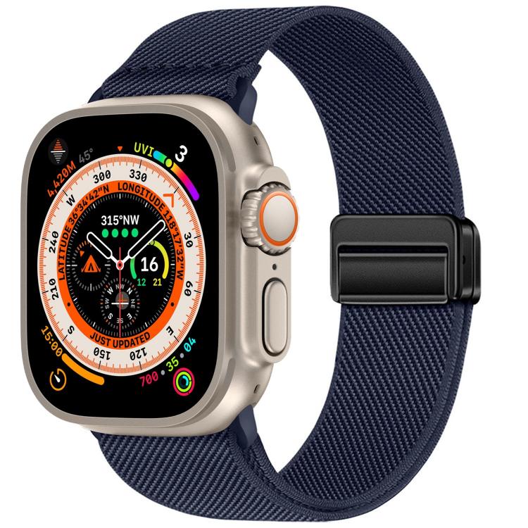 Bracelet de montre en nylon élastique à double boucle magnétique, pour Apple Watch 49mm / 46mm / 45mm / 44mm, pour Apple Watch 42mm / 41mm / 40mm / 38mm