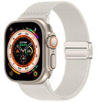 Bracelet de montre en nylon élastique à double boucle magnétique, pour Apple Watch 49mm / 46mm / 45mm / 44mm, pour Apple Watch 42mm / 41mm / 40mm / 38mm
