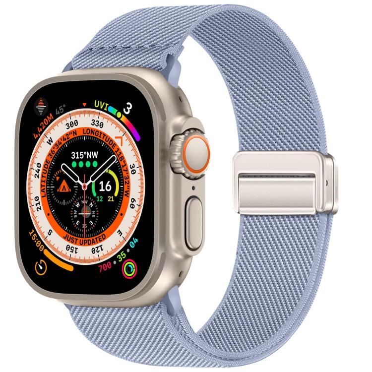 Bracelet de montre en nylon élastique à double boucle magnétique, pour Apple Watch 49mm / 46mm / 45mm / 44mm, pour Apple Watch 42mm / 41mm / 40mm / 38mm