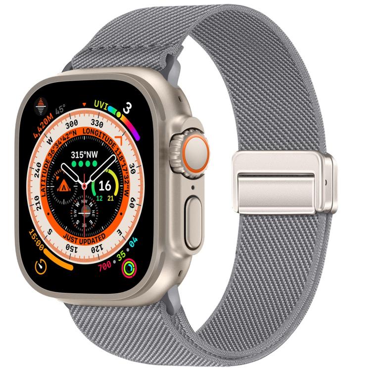 Bracelet de montre en nylon élastique à double boucle magnétique, pour Apple Watch 49mm / 46mm / 45mm / 44mm, pour Apple Watch 42mm / 41mm / 40mm / 38mm