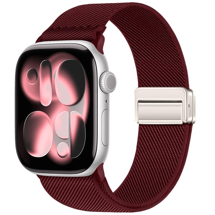 Bracelet de montre en nylon élastique à double boucle magnétique, pour Apple Watch 49mm / 46mm / 45mm / 44mm, pour Apple Watch 42mm / 41mm / 40mm / 38mm