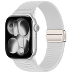 Bracelet de montre en nylon élastique à double boucle magnétique, pour Apple Watch 49mm / 46mm / 45mm / 44mm, pour Apple Watch 42mm / 41mm / 40mm / 38mm