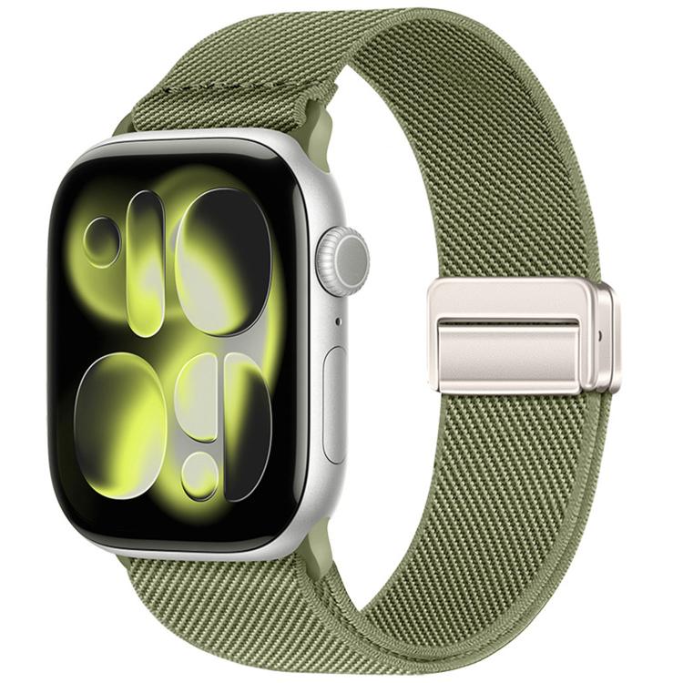 Bracelet de montre en nylon élastique à double boucle magnétique, pour Apple Watch 49mm / 46mm / 45mm / 44mm, pour Apple Watch 42mm / 41mm / 40mm / 38mm